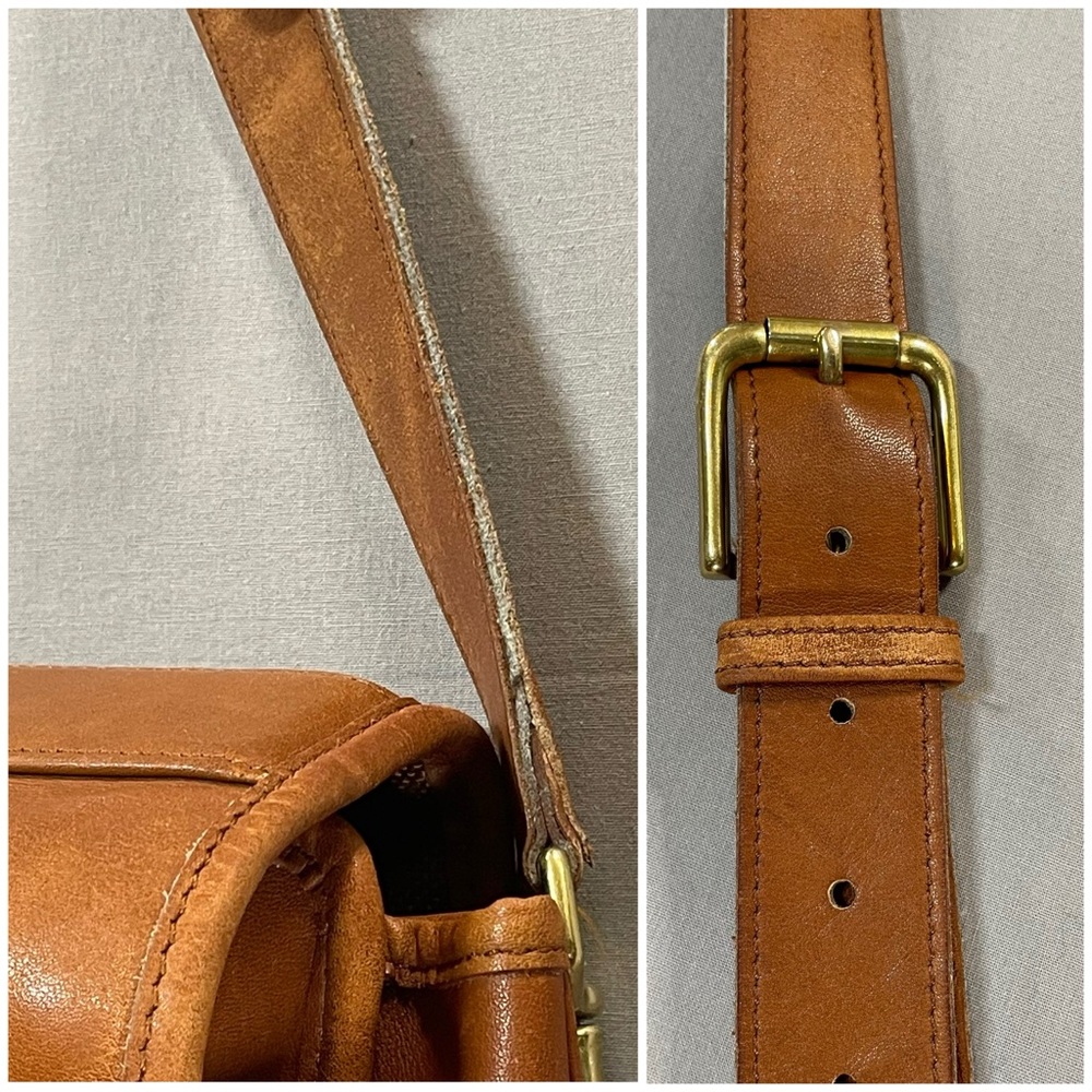 VINTAGE 90s Coach Turnlock Briefcase A8S-0546, British Tan, Brass Hardware - Picture 12 of 16